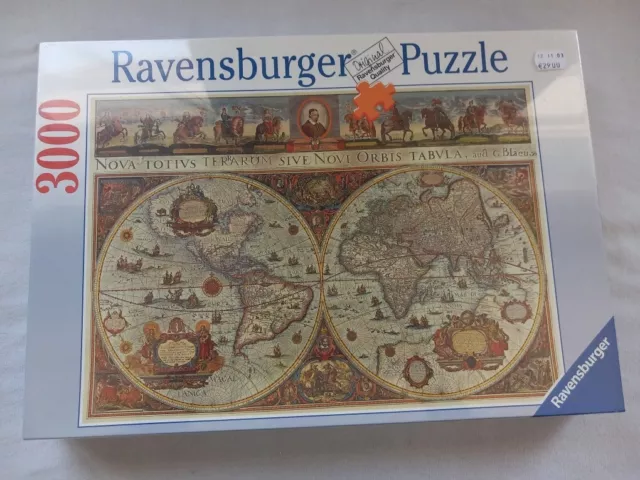 Puzzle Ravensburger 3000 Pezzi MAPPA MONDO ANTICO raro mappamondo 1665 nuovo