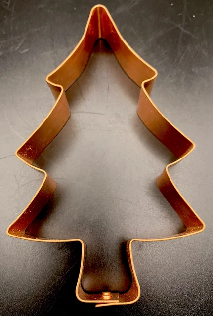 COPPER Christmas LARGE Pine Tree Cookie Cutter Fox Run 5-1/4 x 3-1/2 HEAVY DUTY