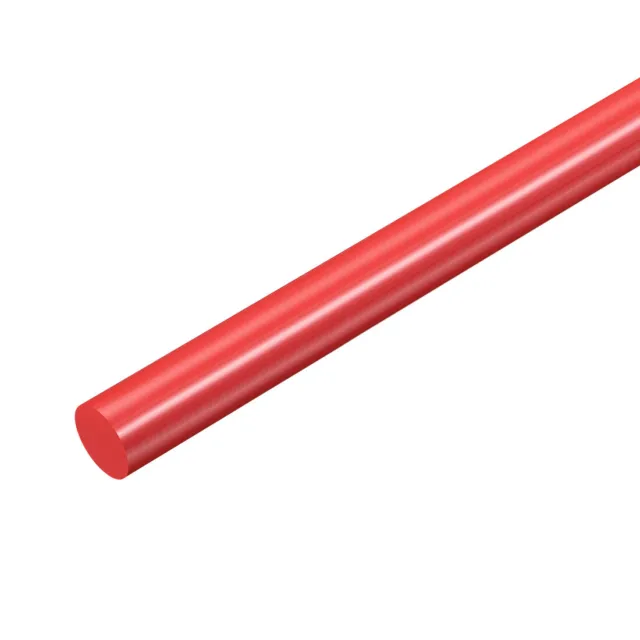 Barra redonda POM 12mm de diám de 50cm de longitud Varilla redonda plástico rojo