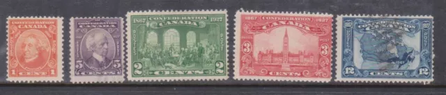 F208-18 1927 Canada set of 5stamps 60 years of confederation 1c to 12c (R (JB10)