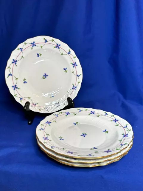 Herend china Blue Garland pattern set of 4 #1518 salad plates