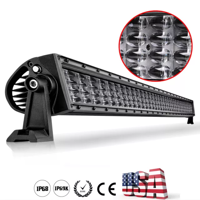 40" 10D Quad Row LED Work Light Bar Spot Flood Combo Driving OffRoad 4WD ATV 42"