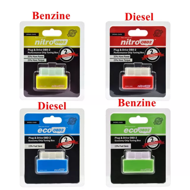 Eco/Nitro OBD2 Fuel Saver Chip Tuning Box Plug & Drive For Benzine/Diesel Car