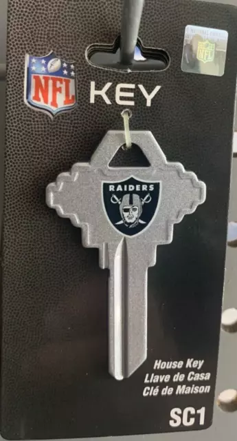 Nfl House Key Blank Sc1 Las Vegas Raiders W/Free Key Ring