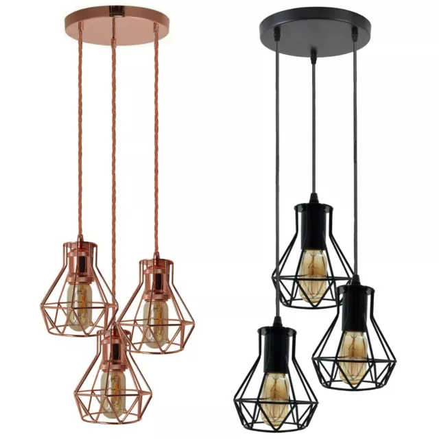 Home Decor Lamp Vintage Pendant Lampshade Industrial Chandelier Light Cluster