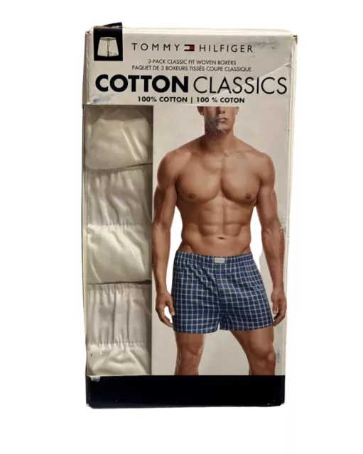 Tommy Hilfiger  3-pack Men’s Classic Fit Cotton Woven Boxers White