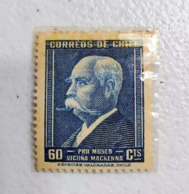 Correos De Chile  Pro Mused Vicuna Mackenna 60cts Postage Stamp 06/293