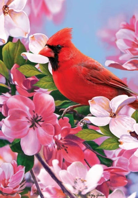 Red Cardinal Flowers Blooming, Garden Flag 12"x18", Custom Decor, 2 Sided