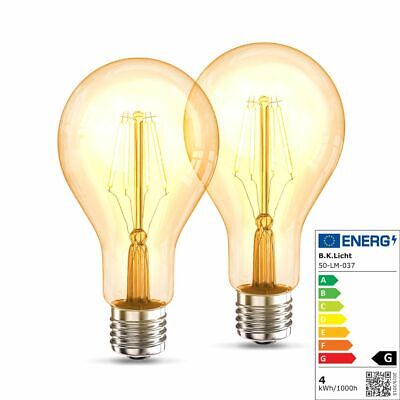 Lot de 2 ampoules LED Edison Vintage A75 E27 4W 2200K 320lm rétro à filament