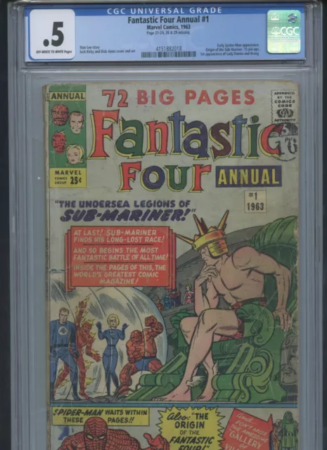 Fantastic Four Annual #1 1963 CGC 0.5 (1st app of Lady Dorma and Krang)