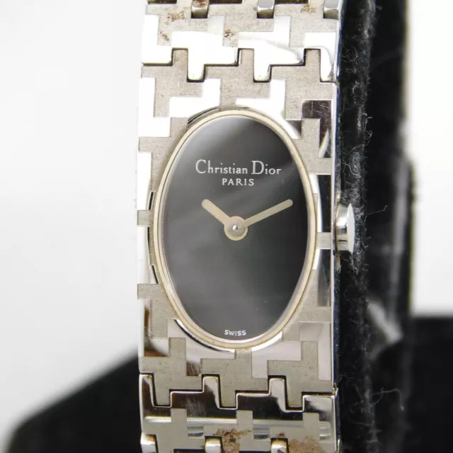 Christian Dior D70-100 SILVER  BLACK DIAL WOMEN'S VINTAGE WATCH SWISS QUARTZ
