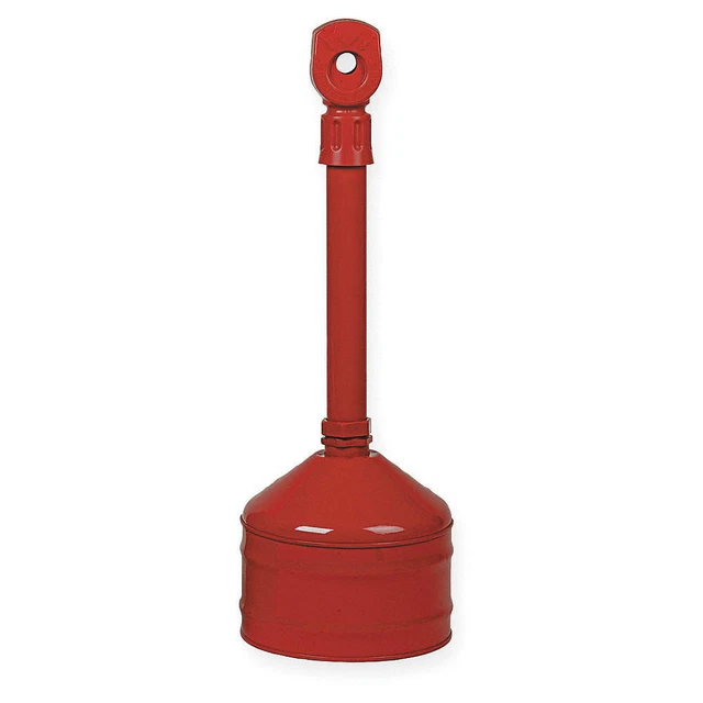 JUSTRITE 26810R Cigarette Receptacle,2-1/2 gal.,Red