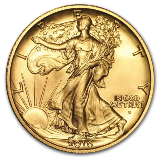 2016-W 1/2 oz Gold Walking Liberty Half Dollar Centennial w/OGP 24K .9999 Fine