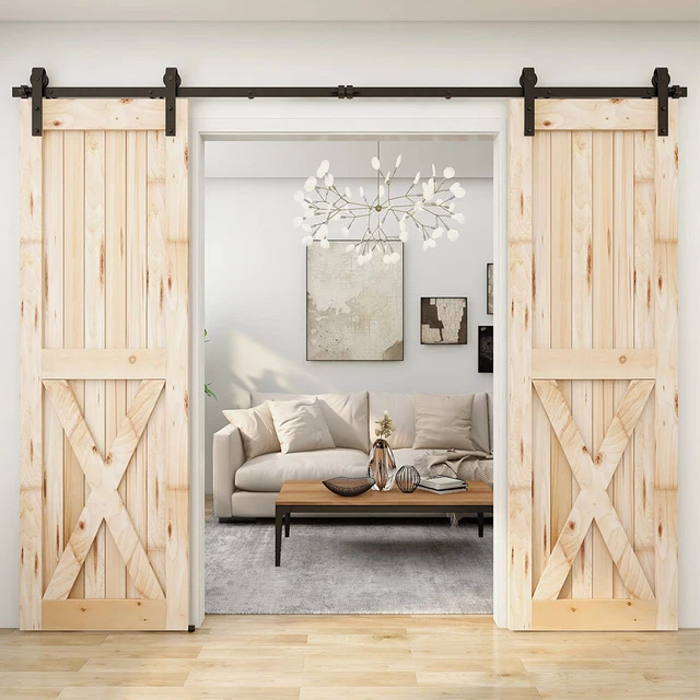 4-20FT Sliding Barn Door Hardware Closet Track Kit for Single/Double/Bypass Door 9