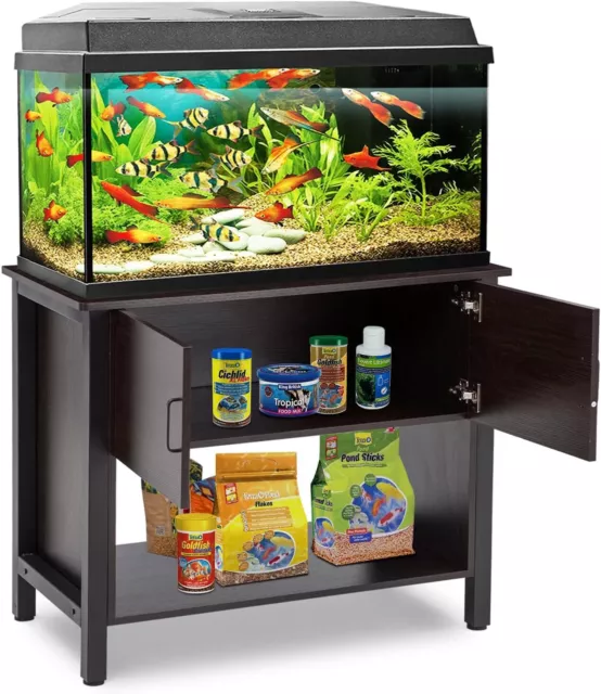 40 Gallon Aquarium Stand Metal Fish Tank Stand with Cabinet, 36.6"L*18.9"W