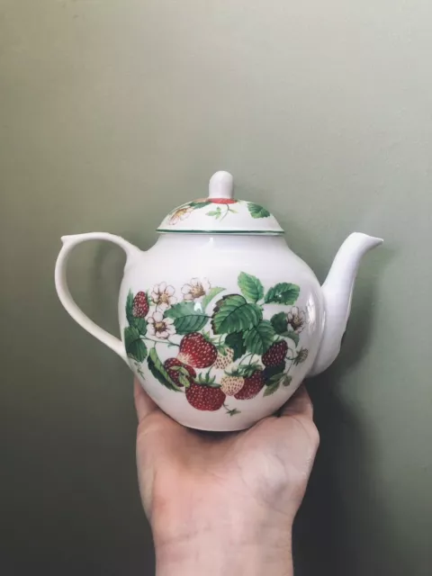 Strawberry Teapot Vintage Roy Kirkham Fine Bone China