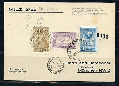 Germany 1932 Dirigibile Condor Zeppelin Argentina Cover Buenos Aires to Munich 