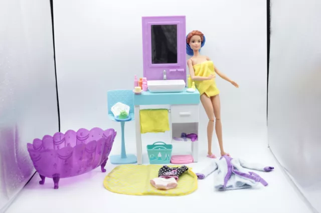 Barbie Doll OOAK Bathroom Playset Bathtub Scale & Other Accessories