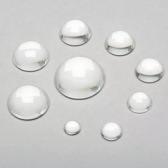 DIY Jewelery 8-25mm Clear Hemisphere Glass Flat Back Cabochon Round Dome 9 Size