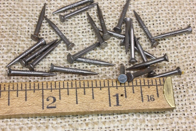 3/4” Old Shoe 25 Nails 3/16” Round Flat Head Vintage Sharpoint Tacks Brads #14