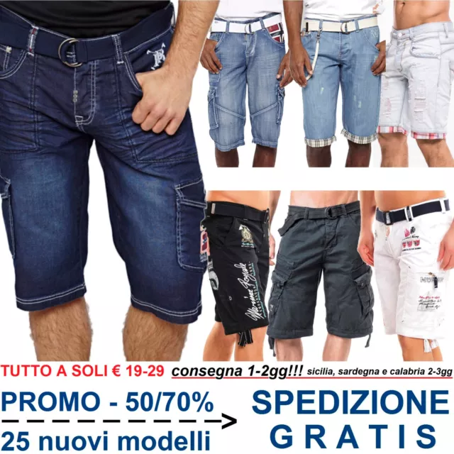 BERMUDA SHORTS DA Uomo Pantaloni Corti al Ginocchio Pinocchietto per Moda Casual EUR 35 00 PicClick IT