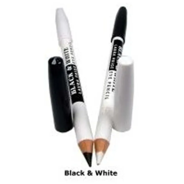 Safran schwarz & weiß Eyeliner Bleistift 2 in 1 weiche Kohl Augenbinder doppelt