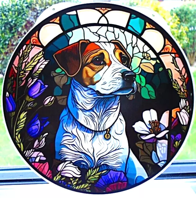 Jack Russell Terrier Window Ornament. Sun Catcher Very Unusual Brand New Bargain