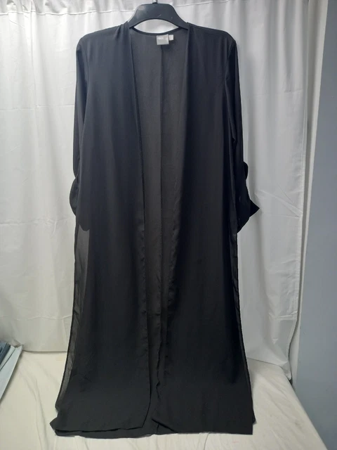 ❤️ Asos Black Chiffon Longline Cover Up Coat Thin Size 10 Vgc ❤️ Asos Black Chiffon Longline Cover Up Coat Thin Size 10 Vgc