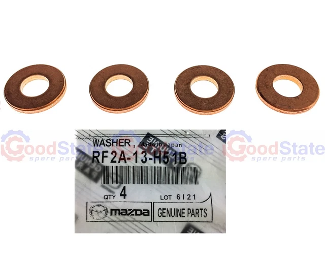 thumbnail image 2 of Toyota Avensis 2.0 / 2.2 Diesel Injector Base Washers / Seals – Set Of 4, Copper & Zinc, Made In Italy, PTSG 2 of 4
