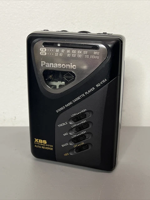 Panasonic RQ-V164 Cassette Player Black XBS Extra Bass System tested working