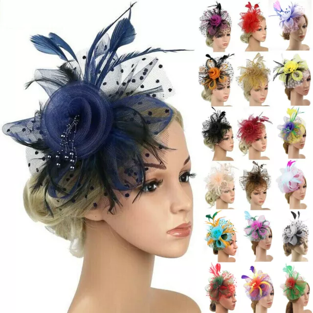 Clip Fascinator Capelli Piuma Alice Fascinator Donna Matrimonio Royal Ascot Races UK