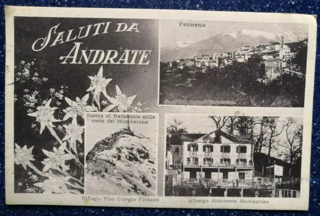 Cartolina Saluti da Andrate albergo Mombarone formato piccolo non viaggiata