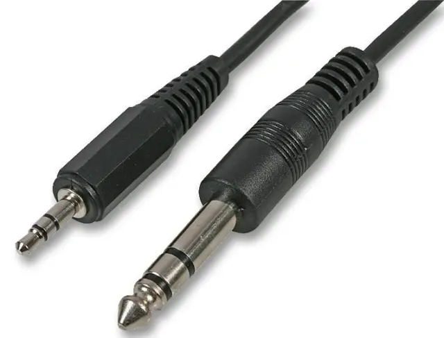 3.5mm to 6.35mm 1/4 inch Small to Big AUX Stereo Jack Audio Cable Plug Lead