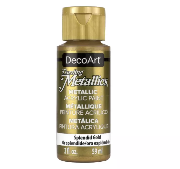 DecoArt Americana Acrylic Metallic Paint, Splendid Gold,59 ml Pack of 1