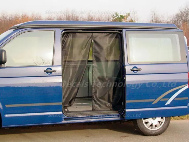 Magnetic Screen Sliding Door Camper Van Flyscreen Mesh Fly Net For VW T5 T6