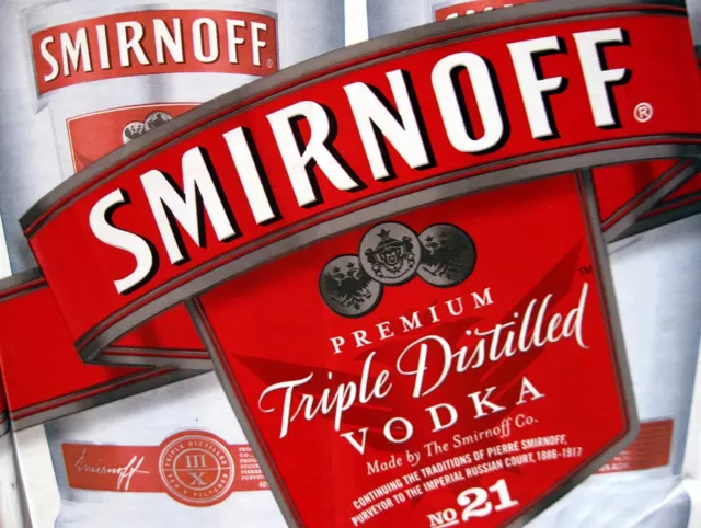 Smirnoff Vodka, Retro metal Sign/Plaque Wall vintage / Bar Gift