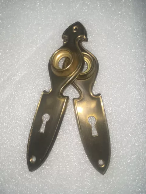 antique nice pair of Pressed Brass Backplates Set