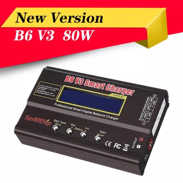 80W 6A Lipo Battery Balance Charger Discharger Upgrade Version & Charging Cables