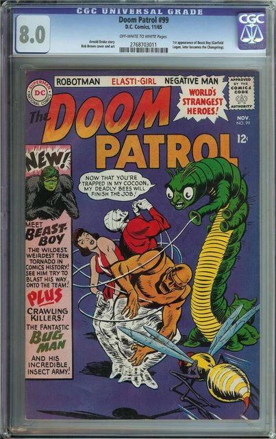 Doom Patrol #99 Cgc 8.0 Ow/Wh Pages // 1St Appearance Of Beast Boy 1965