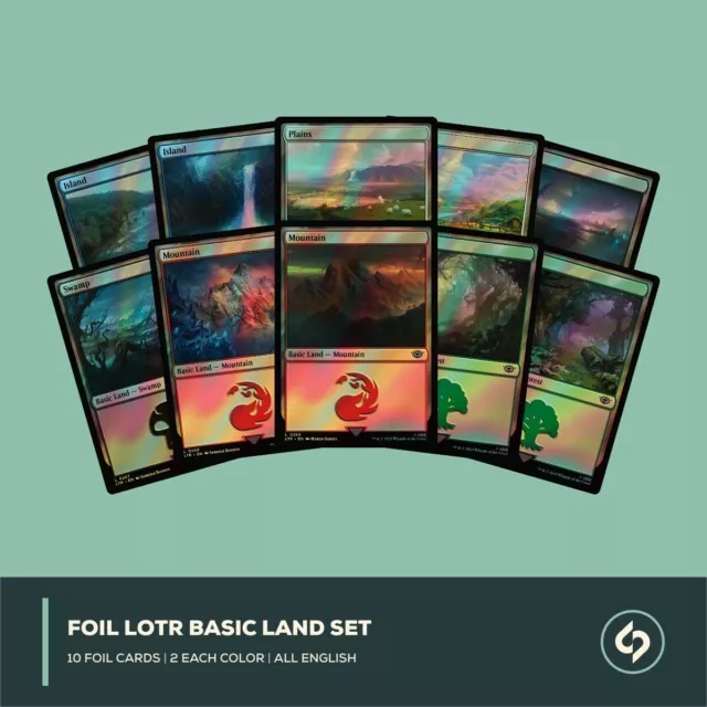 MTG | Lord of the Rings Lands | FOIL SET | 10 CARDS | 2x EACH COLOR | EN