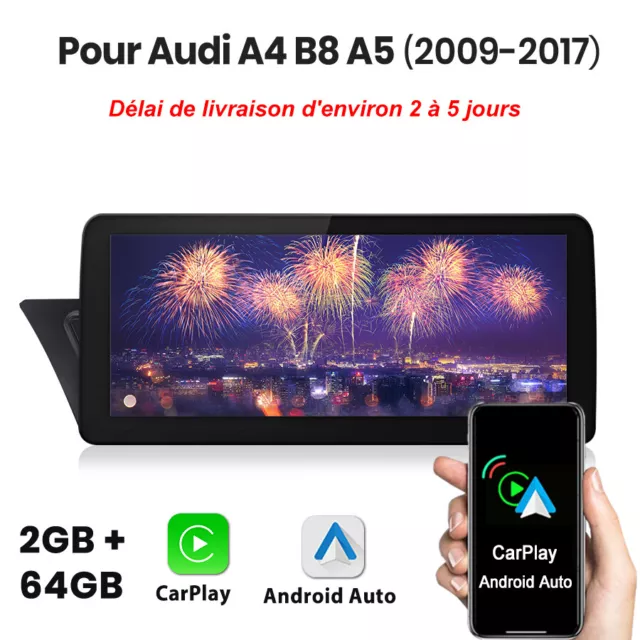 Carplay Android Autoradio Pour Audi A4 B8 A5 2009-17 2+64GB GPS Navi BT WIFI RDS