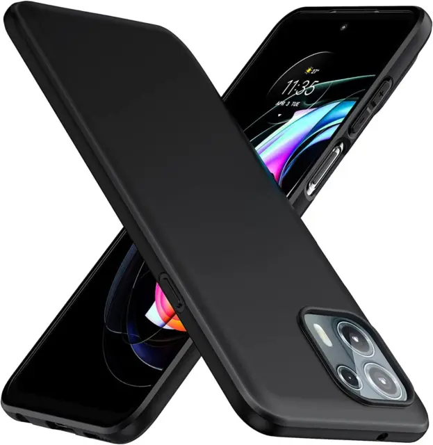 For Motorola Edge 30 Fusion Case, Slim Black Silicone Shockproof Gel Phone Cover