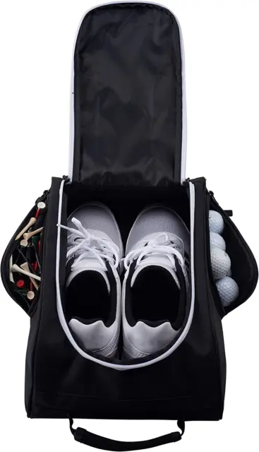 Ventilated Golf Shoe Bag with Extra Pocket (Black)