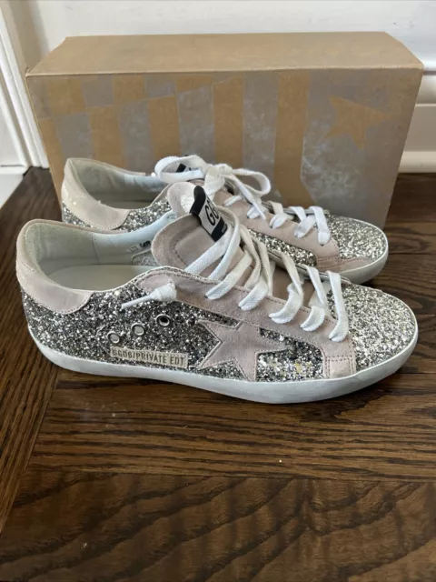 Authentic golden goose womens sneakers 39 Silver Pink Suede Superstar