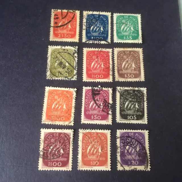 Portugal 12 Briefmarken Gestempelt, 1943-49 „Segelschiffe“