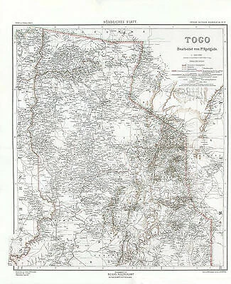 Togo - Nördliches Blatt Bassari Tschaud Bassari Kolonialamt Kolonialatlas 07