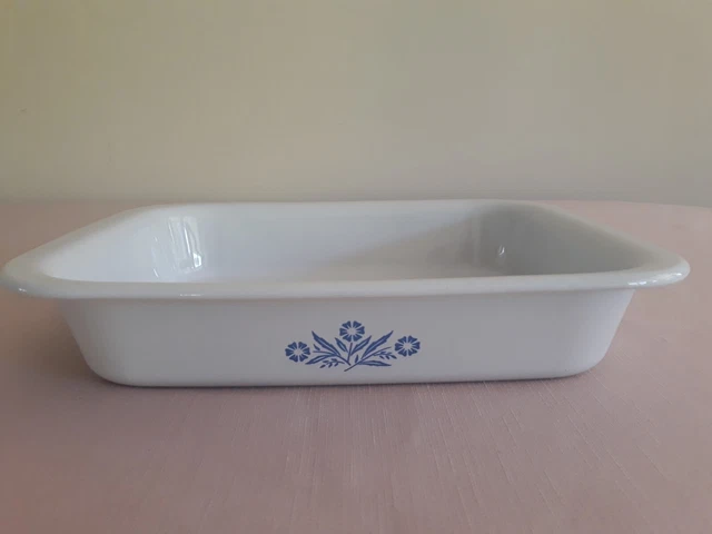 BLUE CORNFLOWER CORNING Ware A21 Roaster Very Good Condition
