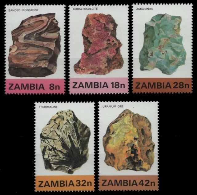 Sambia 1982 - Mi-Nr. 268-272 ** - MNH - Mineralien / Minerals
