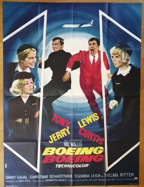 BOEING BOEING jerry lewis tony curtis affiche cinema originale 160x120 cm avion