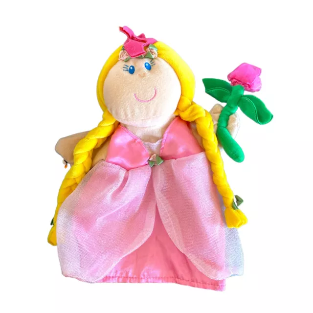 Early Learning Centre Princess Hand Puppet Plush Toy Blonde Pink Crown Dress